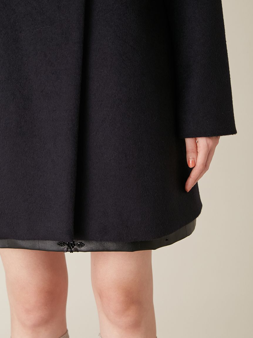 LILY BROWN「【WEB限定カラー】[L.B CANDY STOCK]Aラインビジューリボンコート」|ノーカラージャケット|