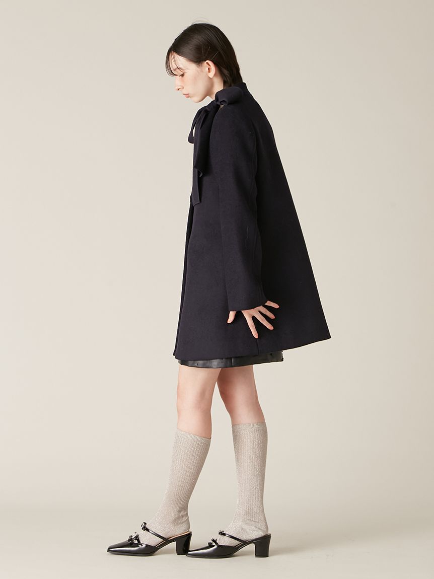 LILY BROWN「【WEB限定カラー】[L.B CANDY STOCK]Aラインビジューリボンコート」|ノーカラージャケット|