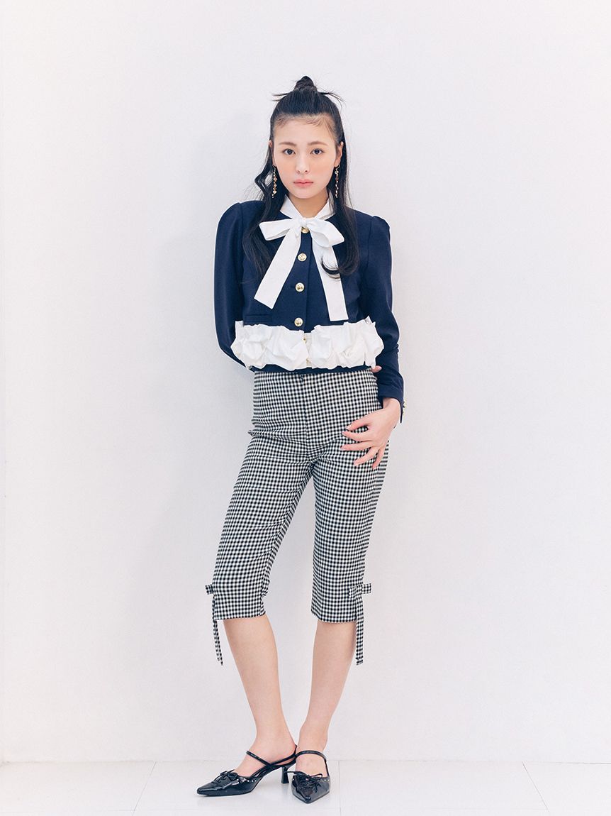 LILY BROWN「【限定カラー】3wayバブルヘムボウタイジャケット」|ノーカラージャケット|