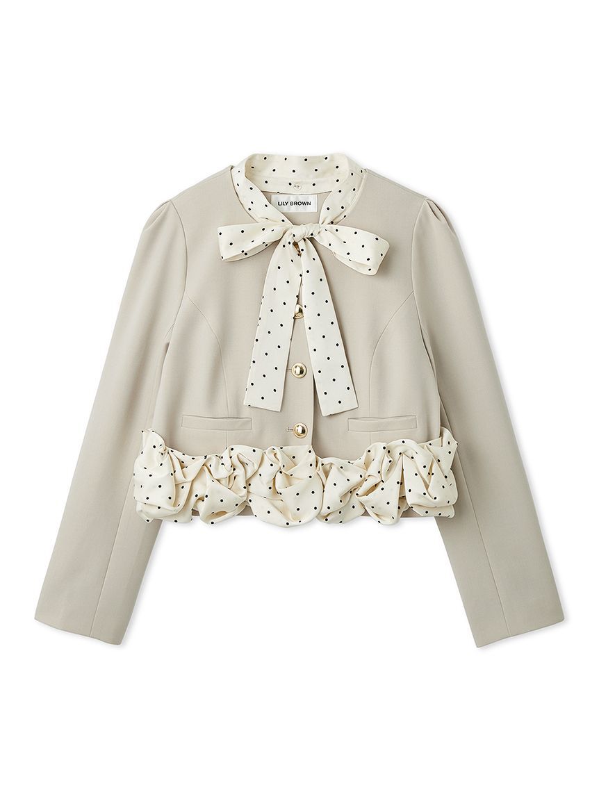 LILY BROWN「【限定カラー】3wayバブルヘムボウタイジャケット」|ノーカラージャケット|