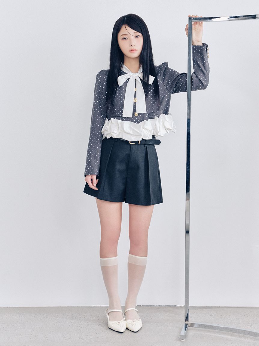 LILY BROWN「【限定カラー】3wayバブルヘムボウタイジャケット」|ノーカラージャケット|