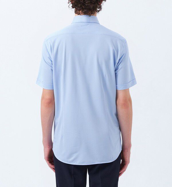 MACKINTOSH PHILOSOPHY「トロッター トリコットジャージー半袖ボタンダウンシャツ  無地/ストライプ」|シャツ・ブラウス|