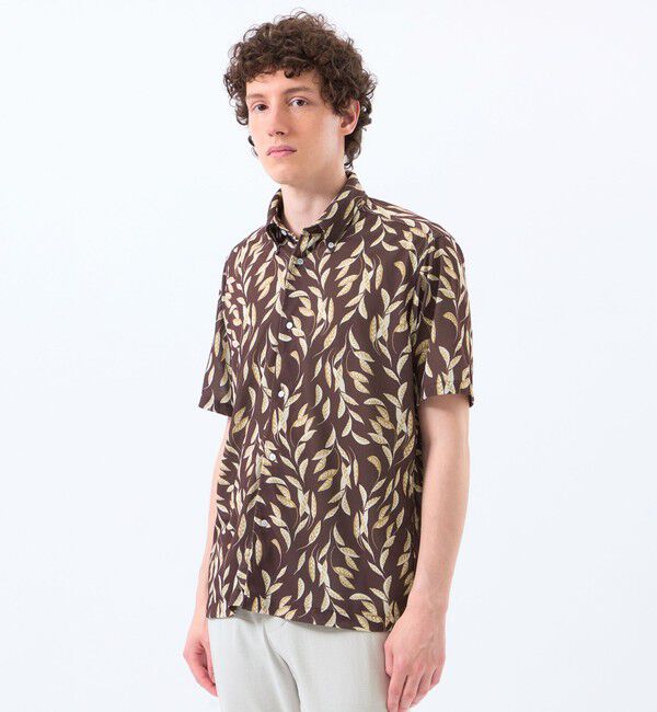 MACKINTOSH PHILOSOPHY「ボタニカルプリント ボタンダウン半袖シャツ」|シャツ・ブラウス|
