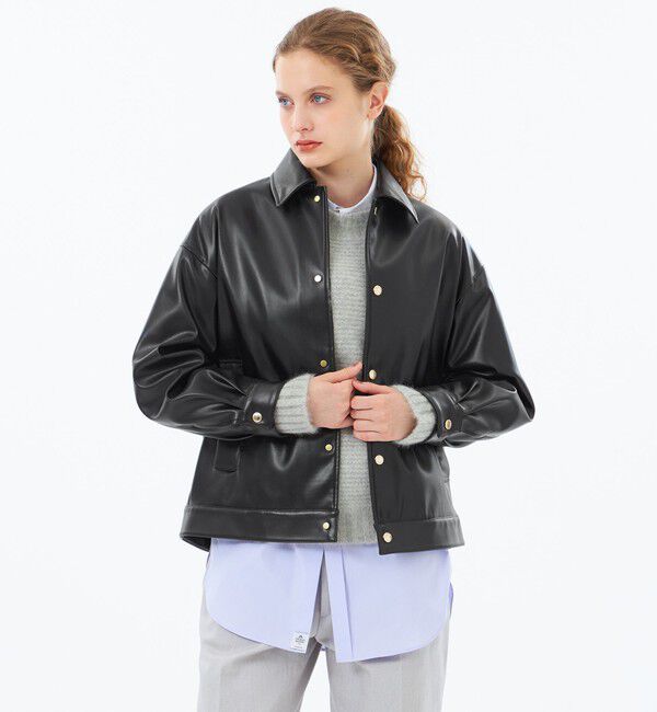 MACKINTOSH PHILOSOPHY「【WEB&一部店舗限定】Faux Leatherブルゾン」|ブルゾン・スタジャン|ブラック