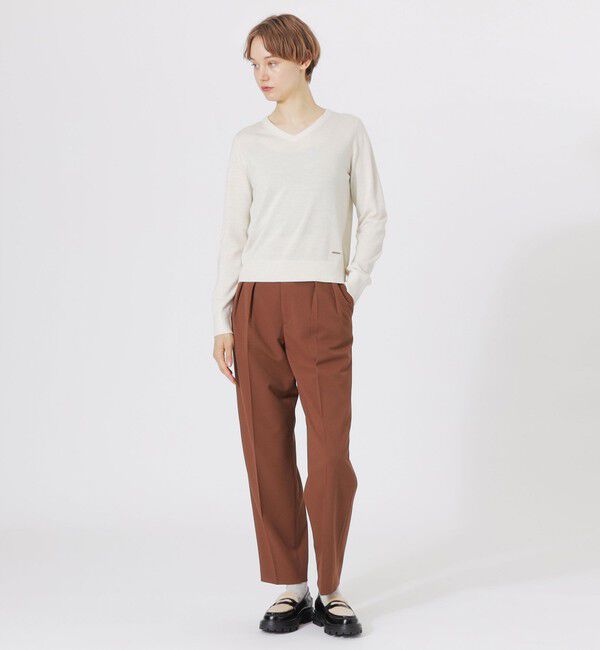  「スーパークリースインタックテーパードパンツ」|スラックス|