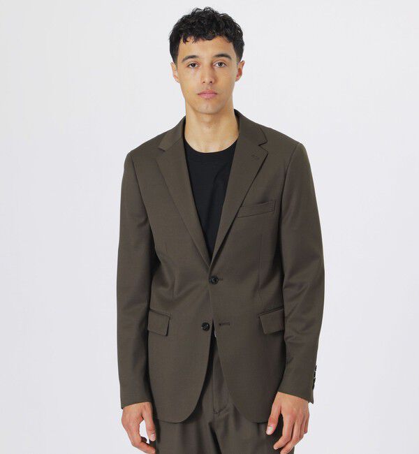  「ウールミックスツイルジャケット」|テーラードジャケット|ブラウン