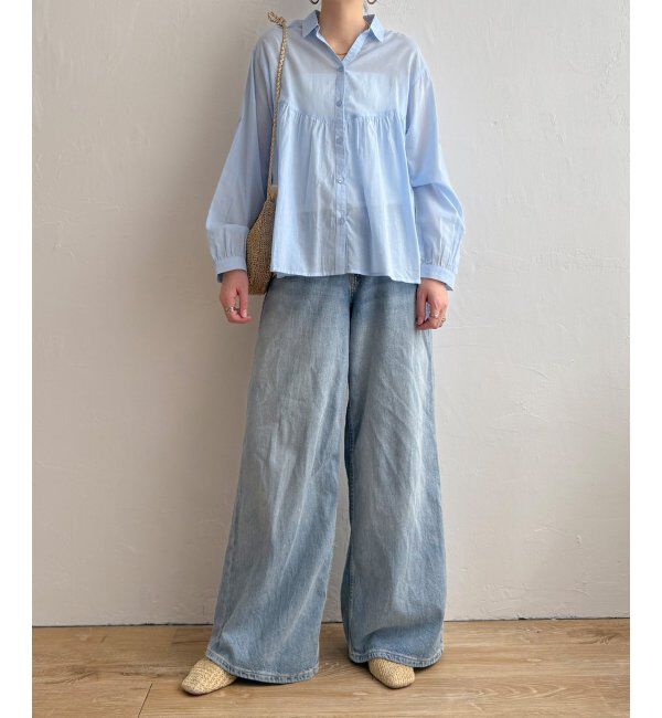 Lbc with Life「コットンボイルギャザーブラウス」|シャツ・ブラウス|