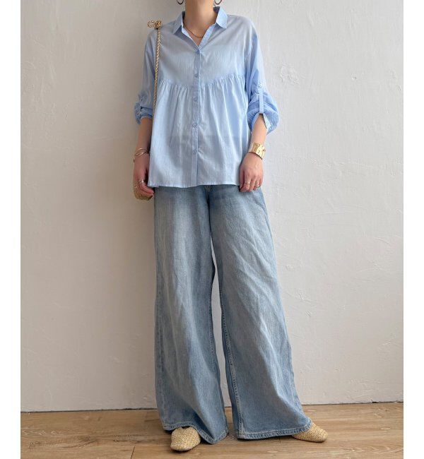 Lbc with Life「コットンボイルギャザーブラウス」|シャツ・ブラウス|