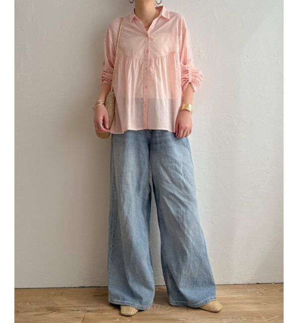 Lbc with Life「コットンボイルギャザーブラウス」|シャツ・ブラウス|