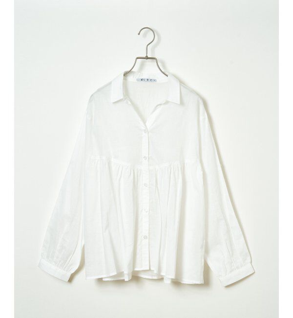 Lbc with Life「コットンボイルギャザーブラウス」|シャツ・ブラウス|