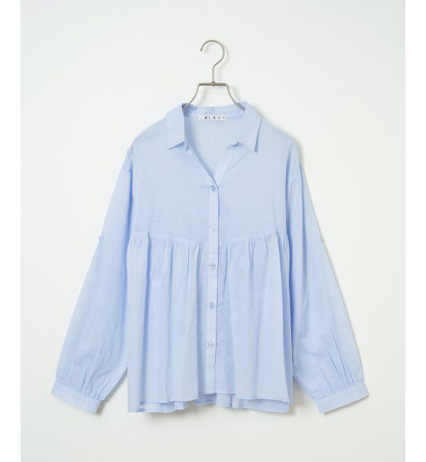 Lbc with Life「コットンボイルギャザーブラウス」|シャツ・ブラウス|