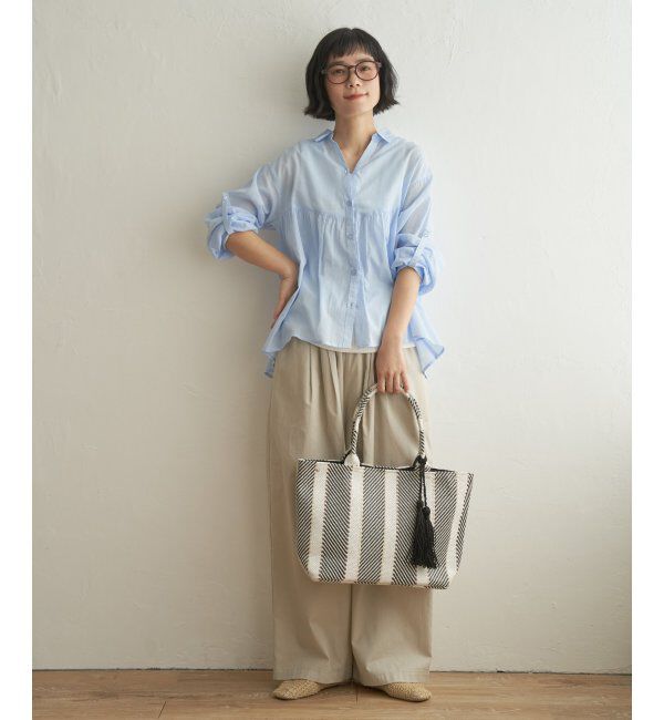 Lbc with Life「コットンボイルギャザーブラウス」|シャツ・ブラウス|