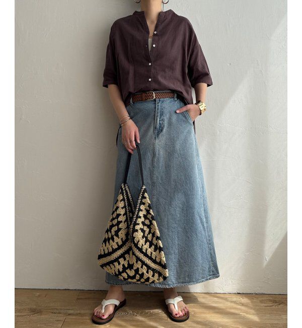 Lbc with Life「リネンコットン5分袖シャツ」|シャツ・ブラウス|