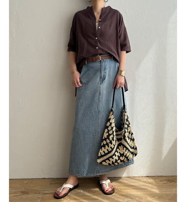 Lbc with Life「リネンコットン5分袖シャツ」|シャツ・ブラウス|