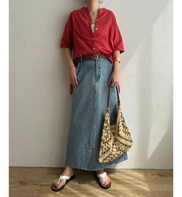 Lbc with Life「リネンコットン5分袖シャツ」|シャツ・ブラウス|