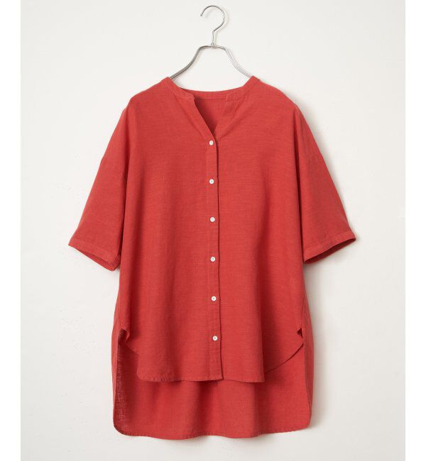 Lbc with Life「リネンコットン5分袖シャツ」|シャツ・ブラウス|