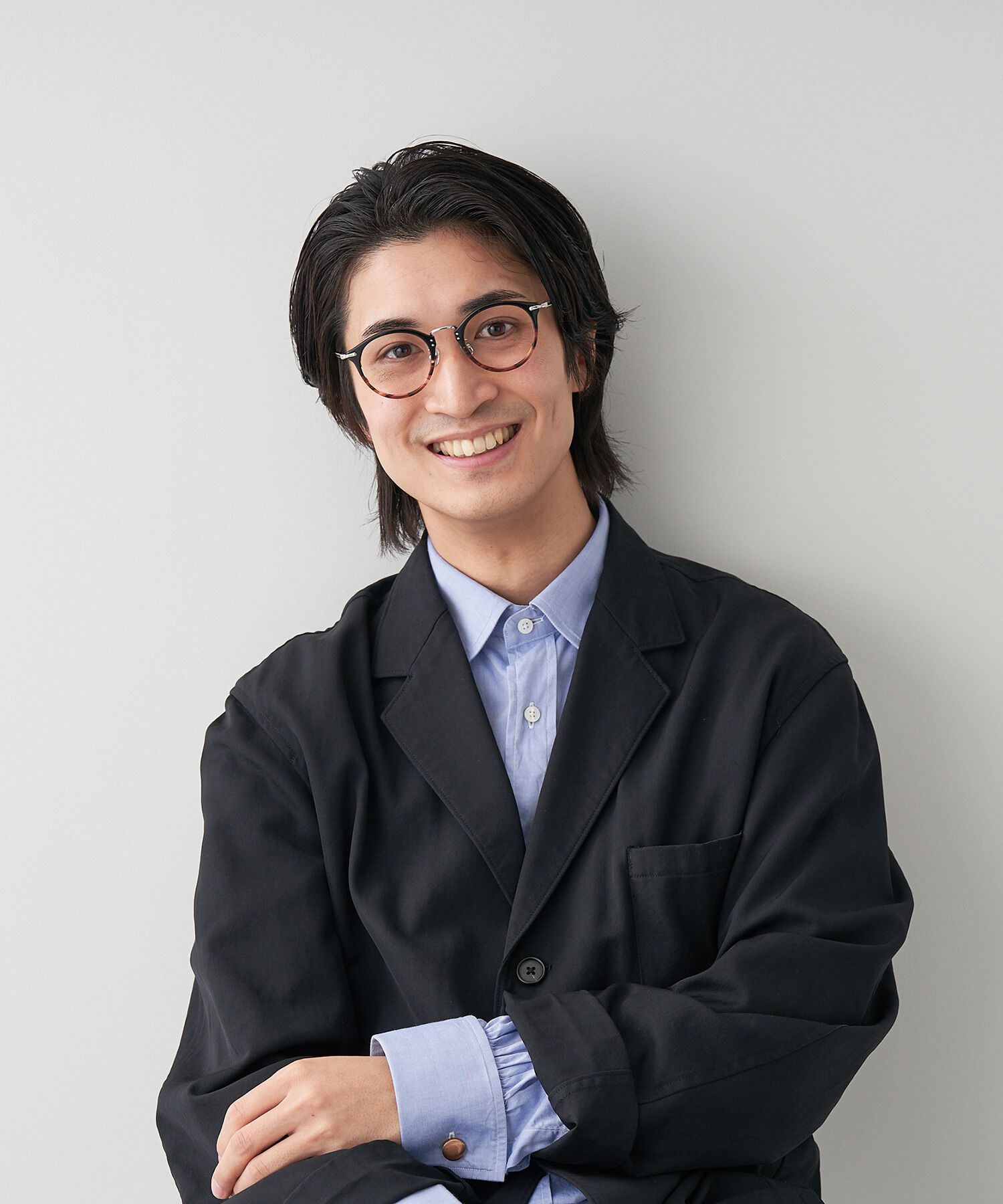  「ボストン型 メガネ｜Zoff メタル プラスチック 伊達メガネ 度付きメガネ レンズ交換券付き」|メガネ|ブラック系その他