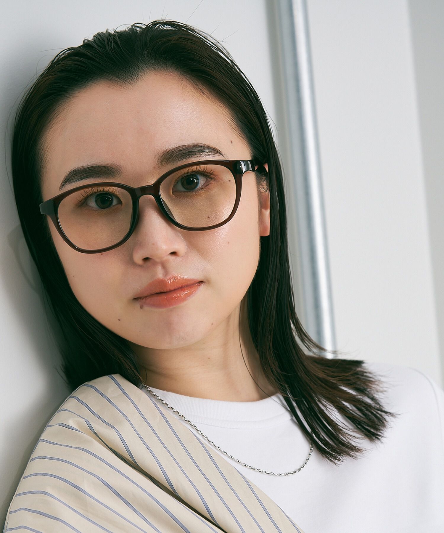  「【WEB限定】ウェリントン型 クリアレンズサングラス Web限定商品｜Zoff UV CLEAR 」|サングラス|ブラウン