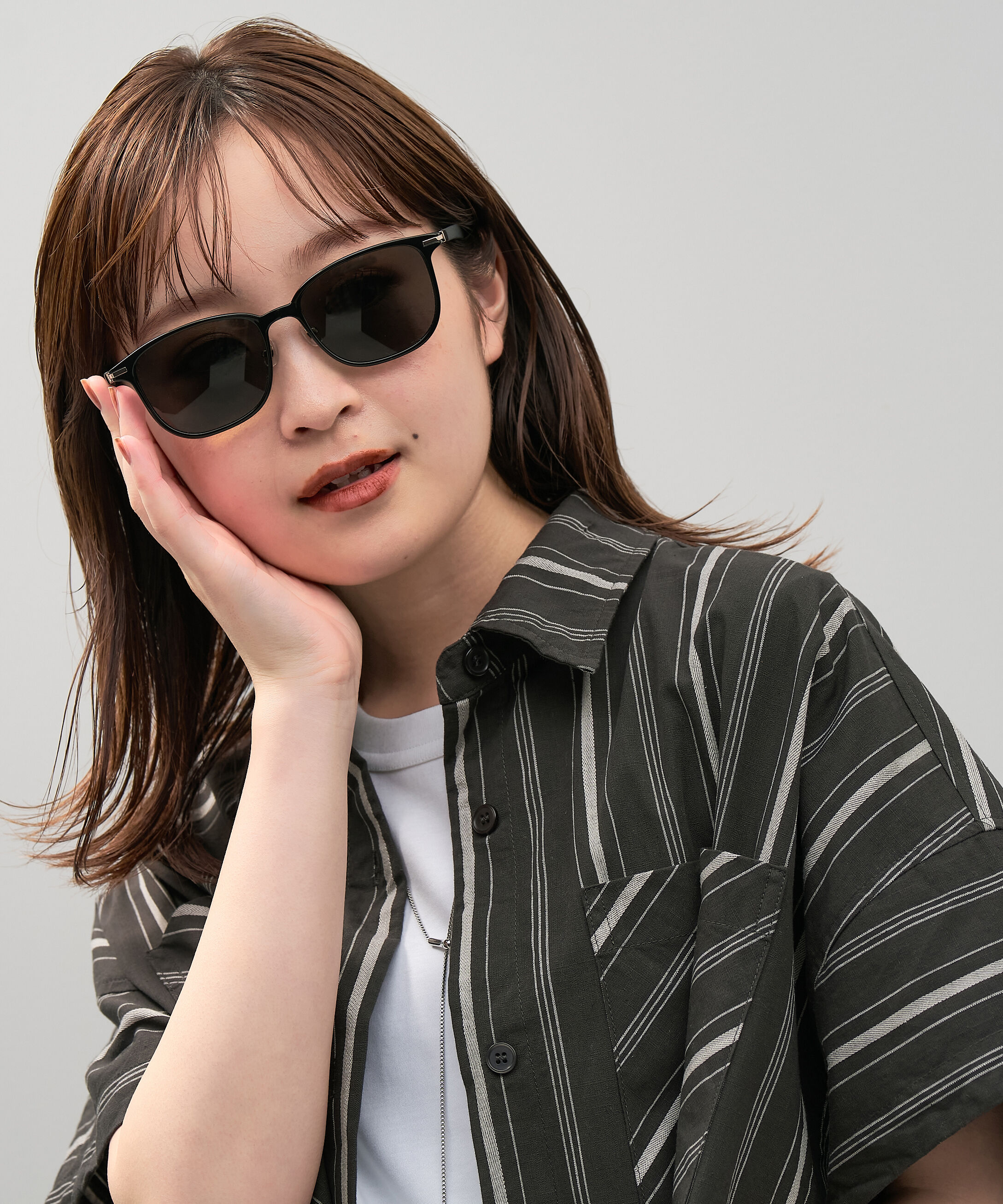  「SUNCUTGlasses/UV100%CUT ウェリントン型 サングラス｜UVカット 紫外線対策 TREND」|サングラス|ブラック