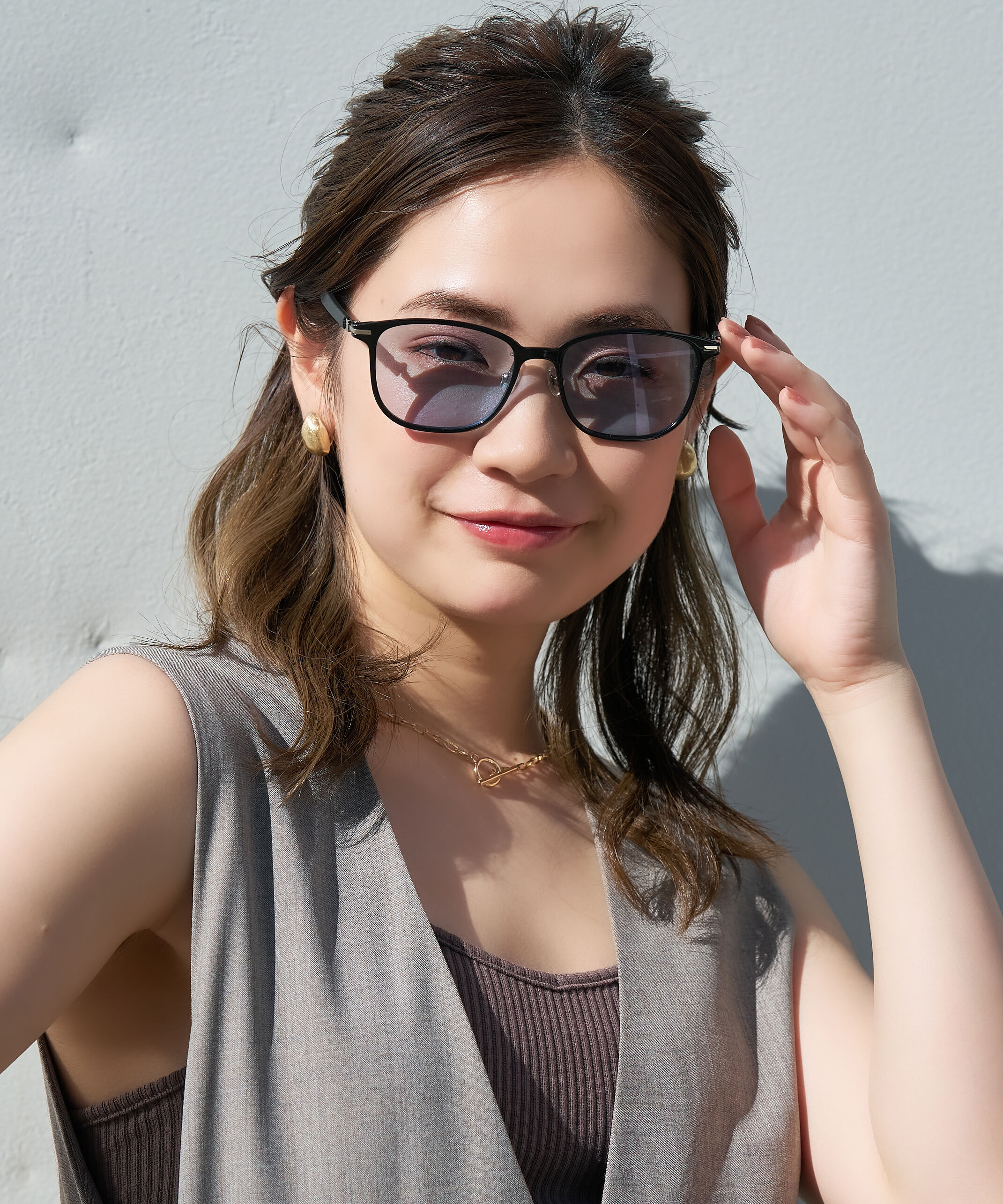  「SUNCUTGlasses/UV100%CUT ウェリントン型 サングラス｜UVカット 紫外線対策 TREND」|サングラス|