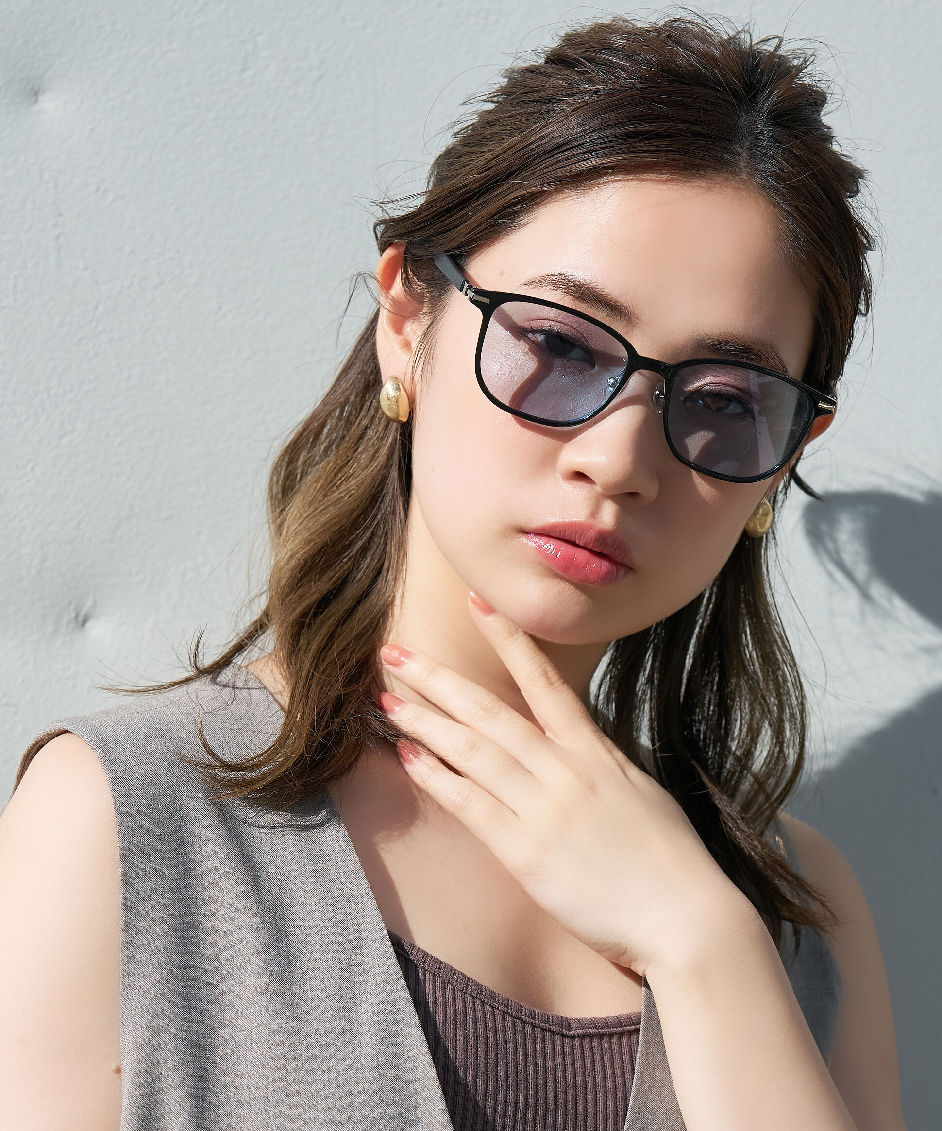  「SUNCUTGlasses/UV100%CUT ウェリントン型 サングラス｜UVカット 紫外線対策 TREND」|サングラス|
