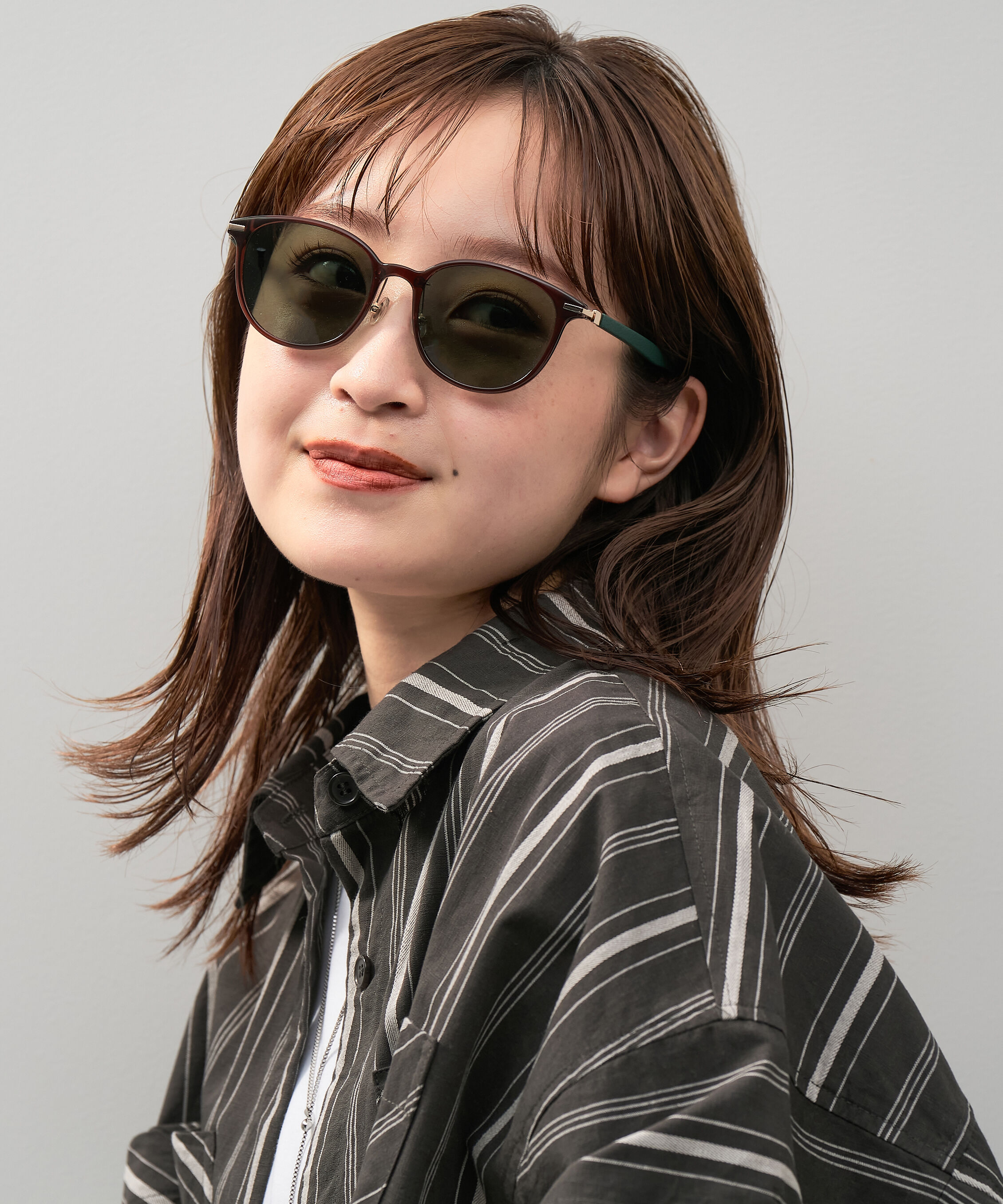  「SUNCUTGlasses/UV100%CUT ボストン型 サングラス | カラーレンズ｜紫外線対策 UVカット」|サングラス|ブラウン