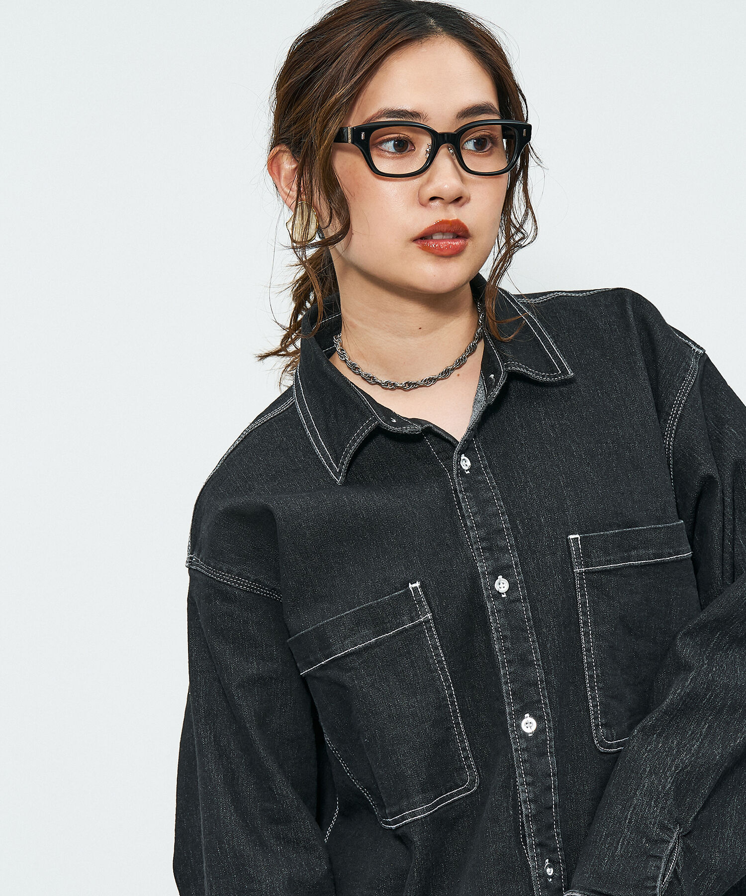  「Zoff｜STUDIO SEVEN｜ウェリントン型 メガネ｜太縁メガネ  クリア 黒縁 レンズ交換券付き」|メガネ|