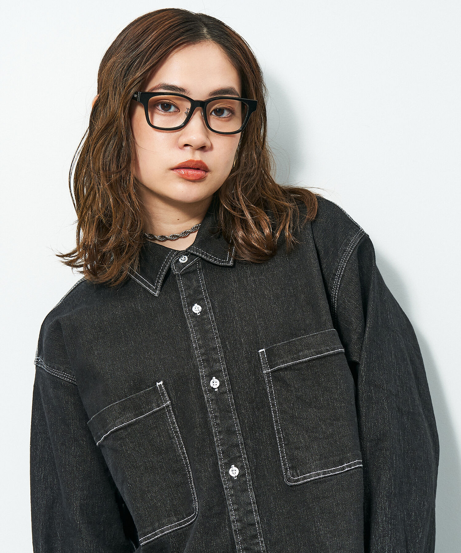  「Zoff｜STUDIO SEVEN｜ウェリントン型 メガネ 黒縁 太縁フレーム クリアフレーム レンズ交換券付き」|メガネ|