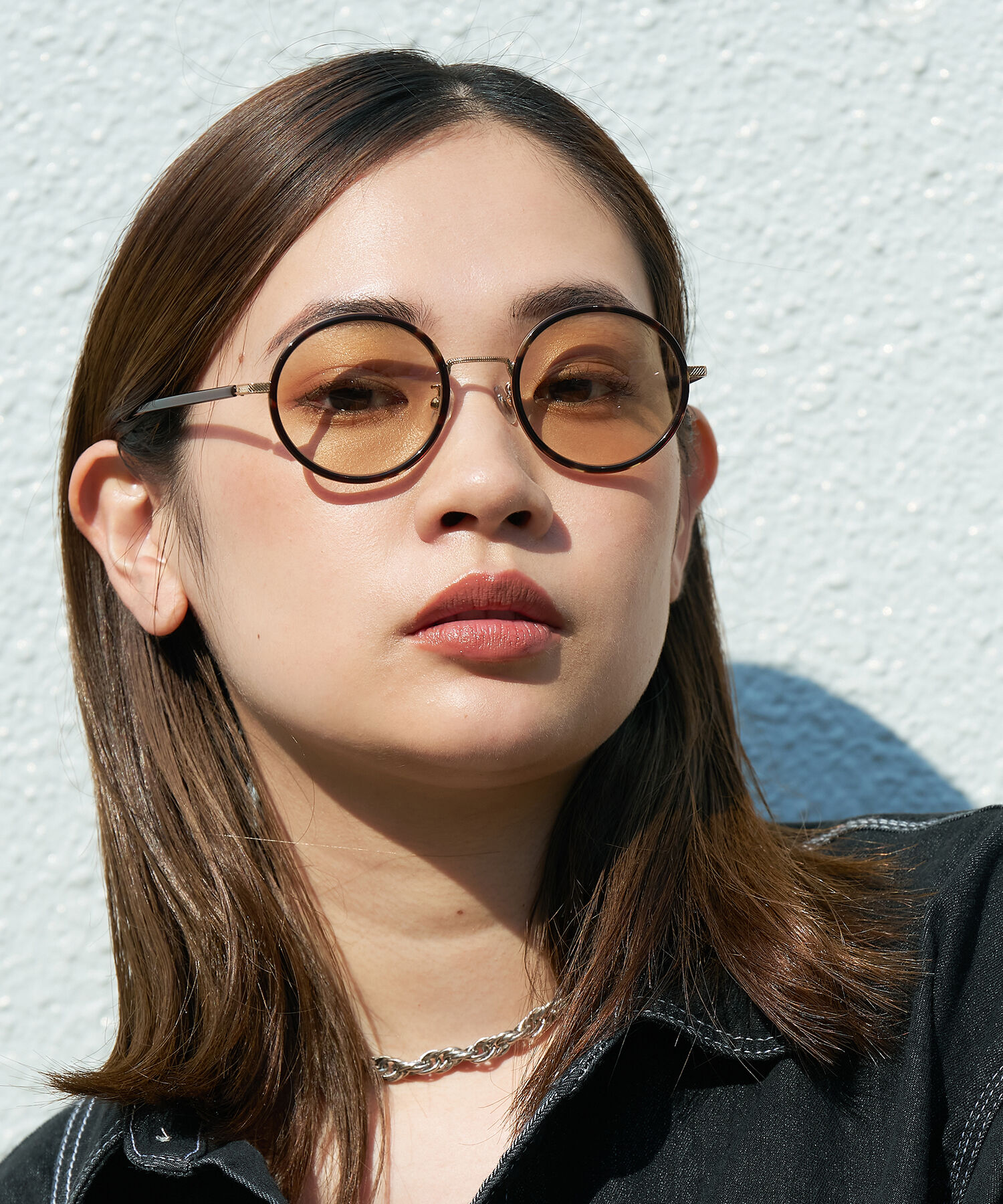  「【WEB限定】Zoff｜STUDIO SEVEN｜ラウンド型 丸型 サングラス UVカット 黒縁 べっ甲 ゴールド」|サングラス|ブラウン