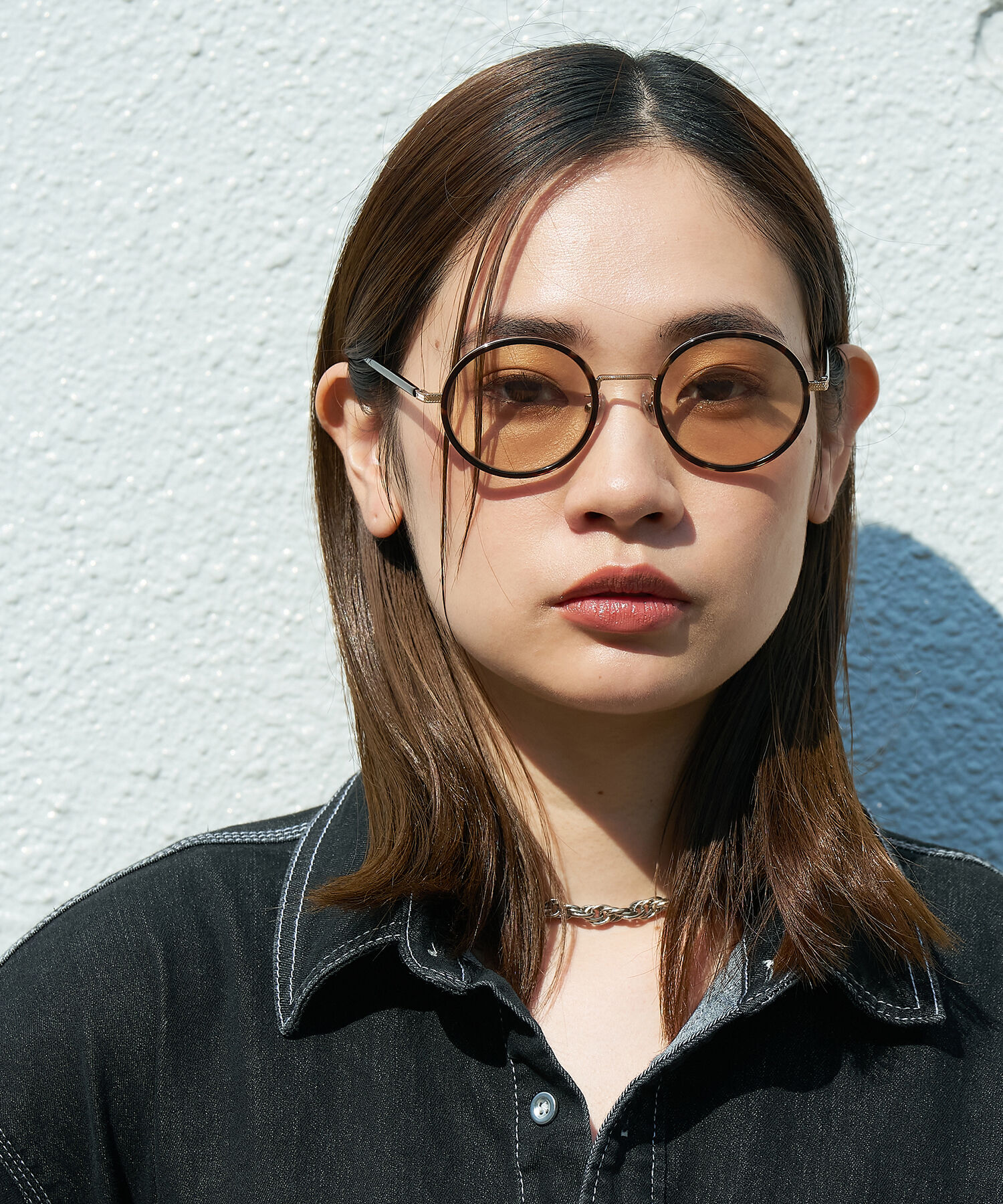  「【WEB限定】Zoff｜STUDIO SEVEN｜ラウンド型 丸型 サングラス UVカット 黒縁 べっ甲 ゴールド」|サングラス|