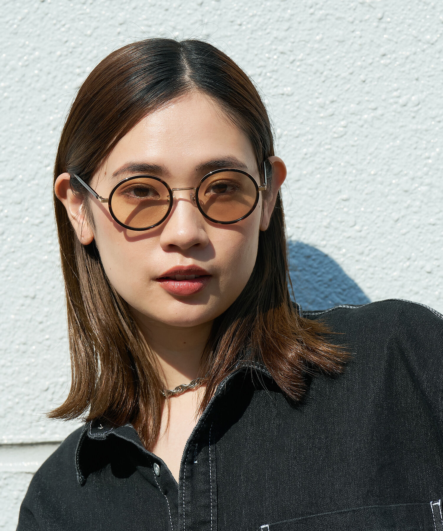  「【WEB限定】Zoff｜STUDIO SEVEN｜ラウンド型 丸型 サングラス UVカット 黒縁 べっ甲 ゴールド」|サングラス|