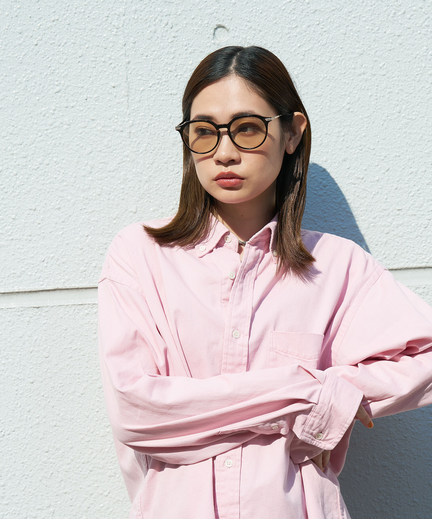  「【WEB限定】Zoff｜STUDIO SEVEN｜ボストン型 サングラス｜コンビネーションフレーム 黒縁 UVカット 」|サングラス|