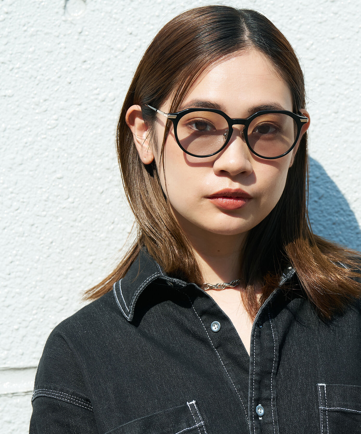  「【WEB限定】Zoff｜STUDIO SEVEN｜ボストン型 サングラス｜コンビネーションフレーム 黒縁 UVカット 」|サングラス|