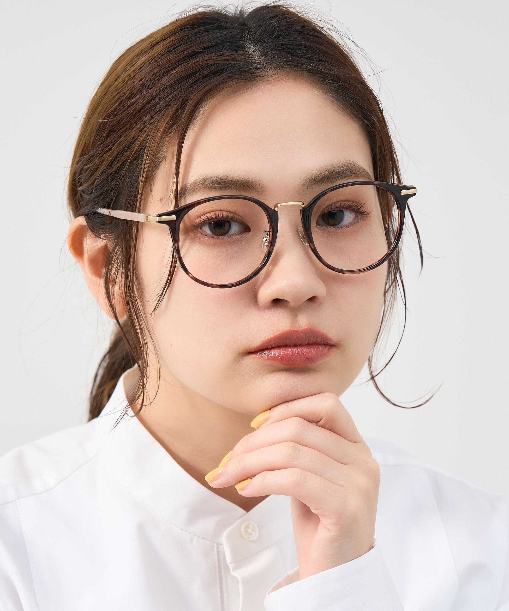  「[中顔面短縮みえメガネ]ボストン型 メガネ｜大きめシェイプがポイント クリアフレーム レンズ交換券付」|メガネ|レッド