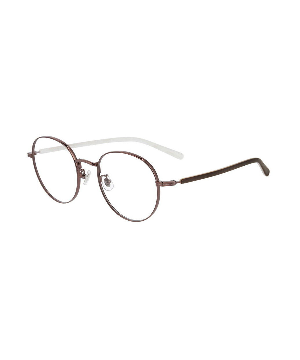  「[中顔面短縮みえメガネ]ボストン型 メガネ（レンズ交換券付き） メタルフレーム」|メガネ|ブラウン系その他1