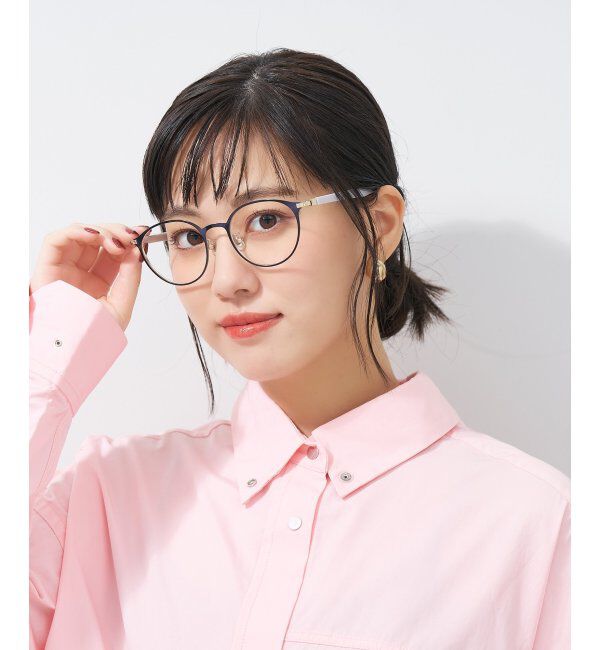  「ボストン型 メガネ｜ベーシック＆トレンド感のあるコンビフレーム レンズ交換券付き」|メガネ|ネイビー2