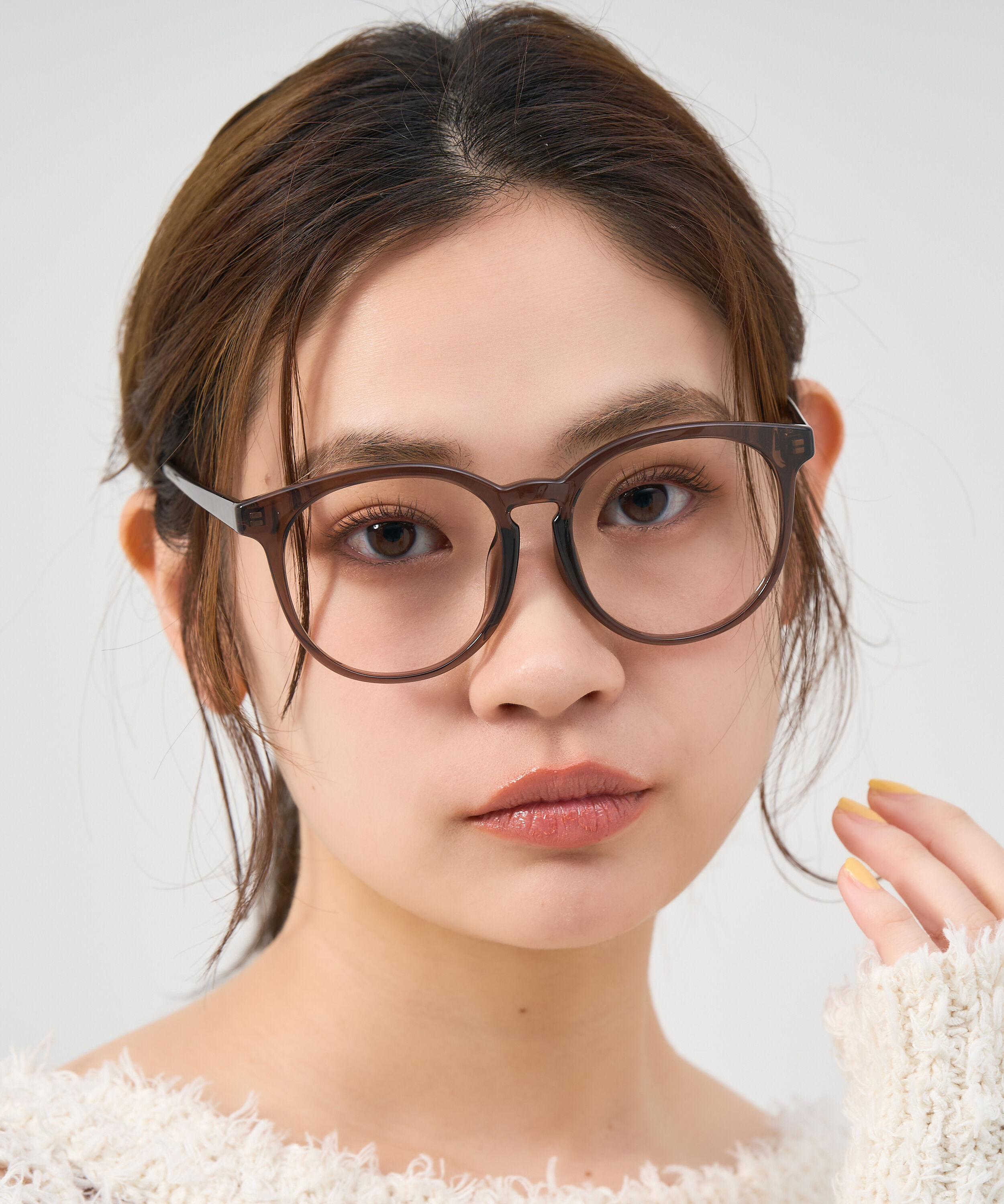  「Zoff | ボストン型 メガネ クリアフレーム 黒縁 伊達メガネ レンズ交換券付き」|メガネ|ブラウン