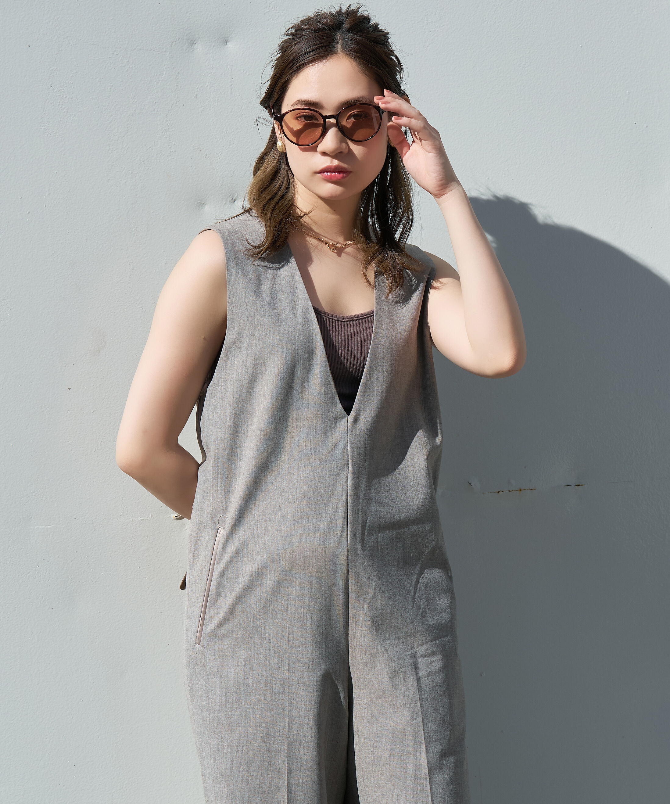  「ボストン型 サングラス｜クリア 黒縁 ライトカラー COLOR SUNGLASSES UVカット 紫外線対策 」|サングラス|