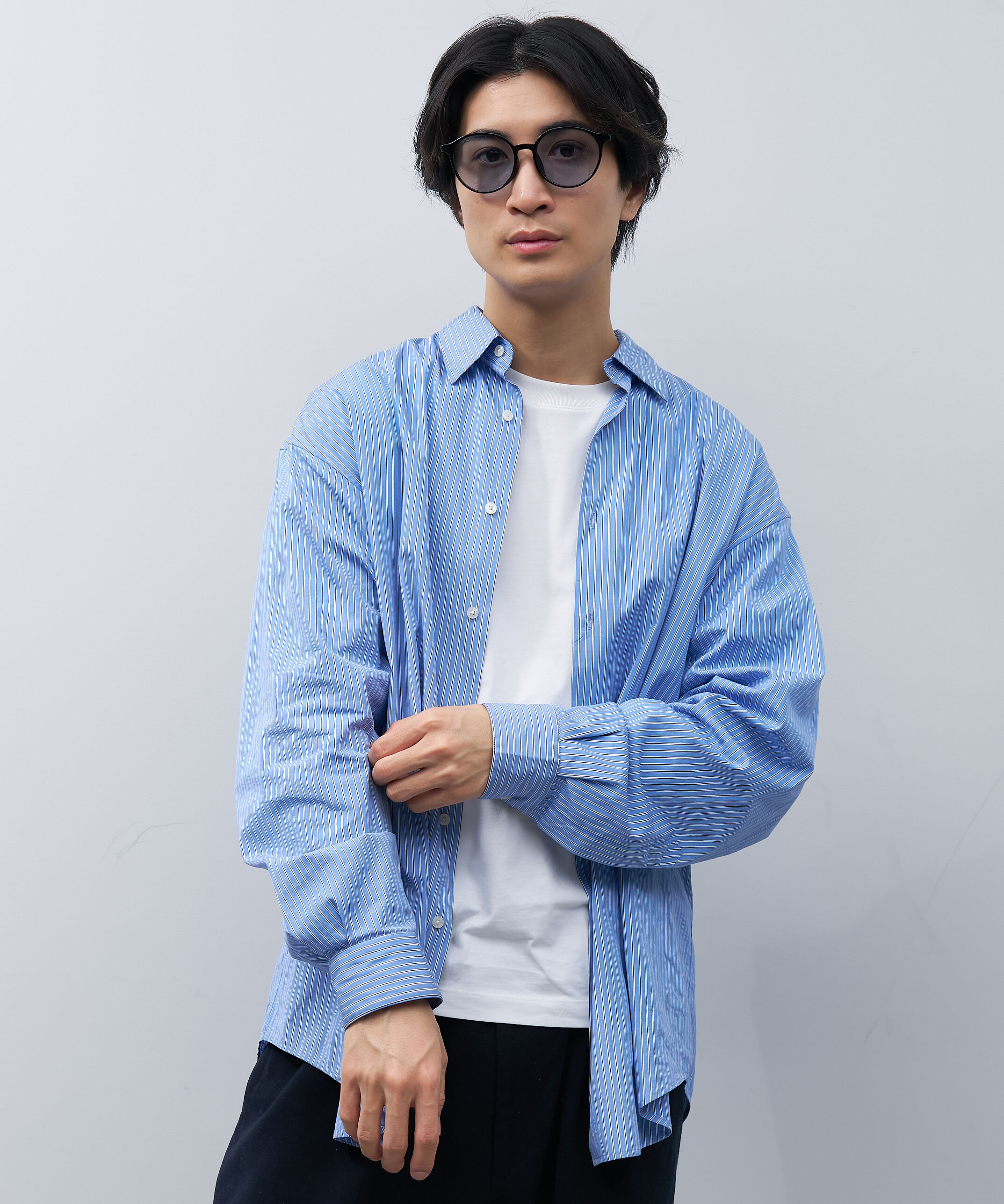  「ボストン型 サングラス｜クリア 黒縁 ライトカラー COLOR SUNGLASSES UVカット 紫外線対策 」|サングラス|