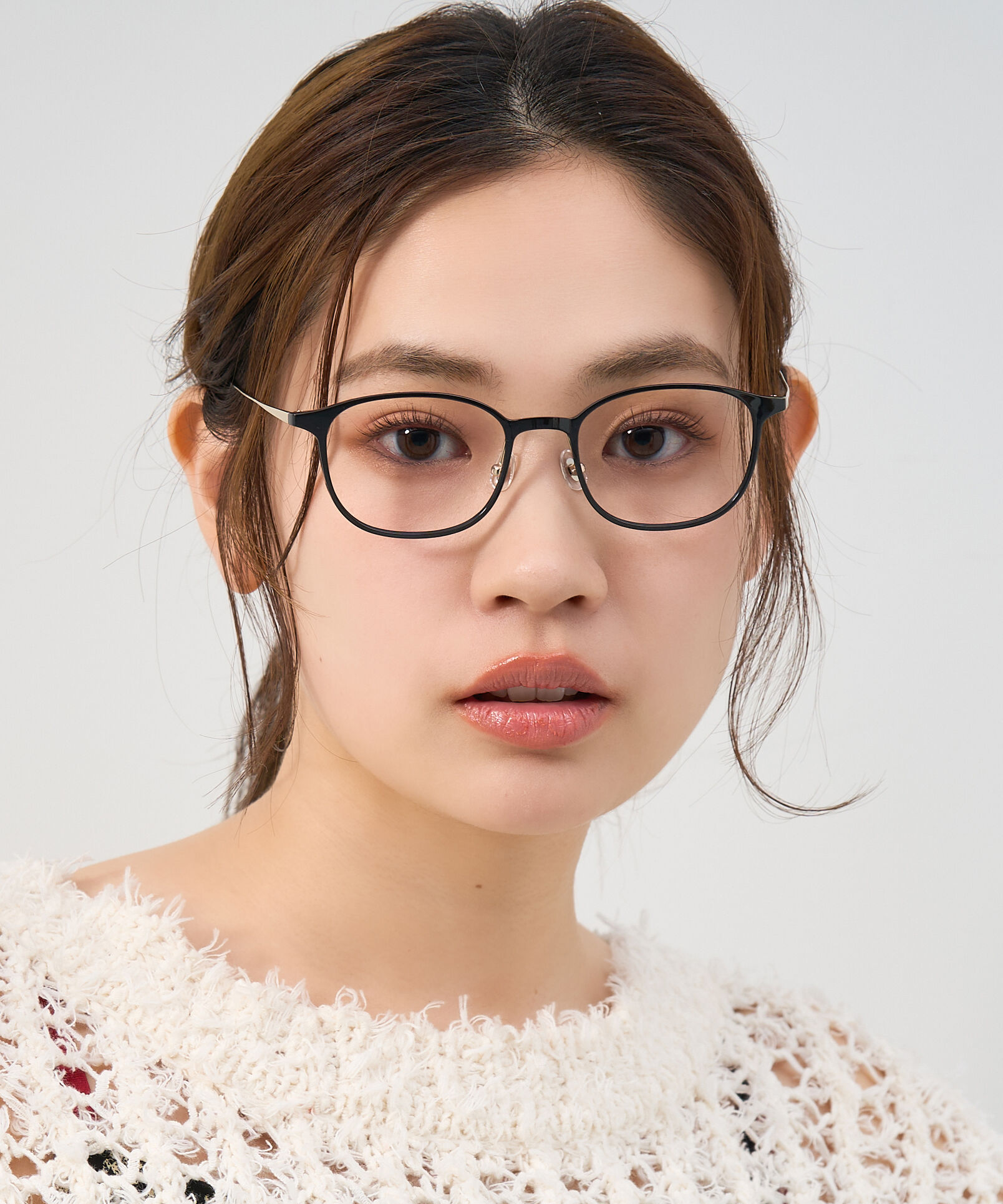  「ウェリントン型 軽量 メガネ｜ 軽量素材&times;チタン 大人可愛いメガネフレーム レンズ交換券付き」|メガネ|