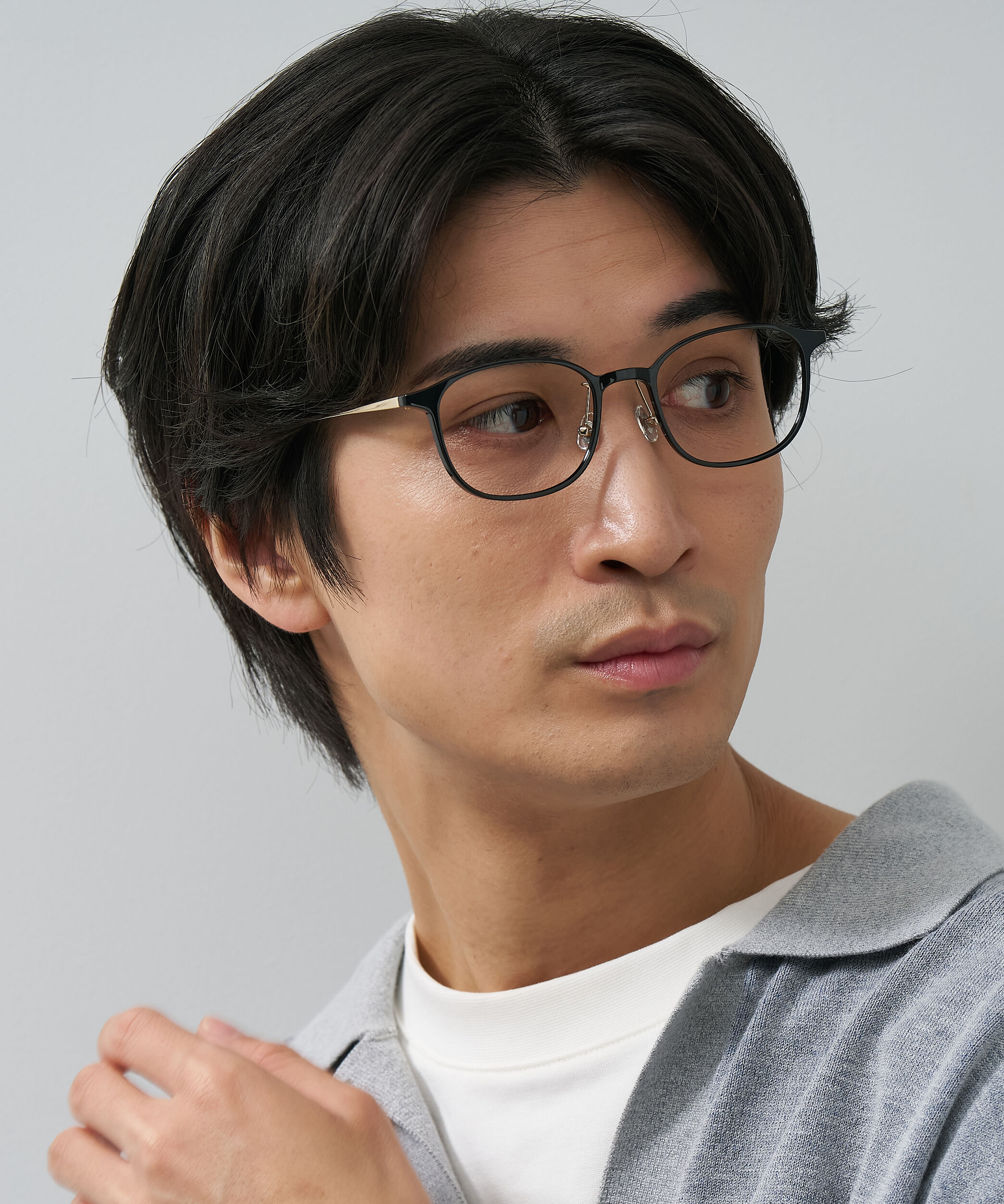  「ウェリントン型 軽量 メガネ｜ 軽量素材&times;チタン 大人可愛いメガネフレーム レンズ交換券付き」|メガネ|