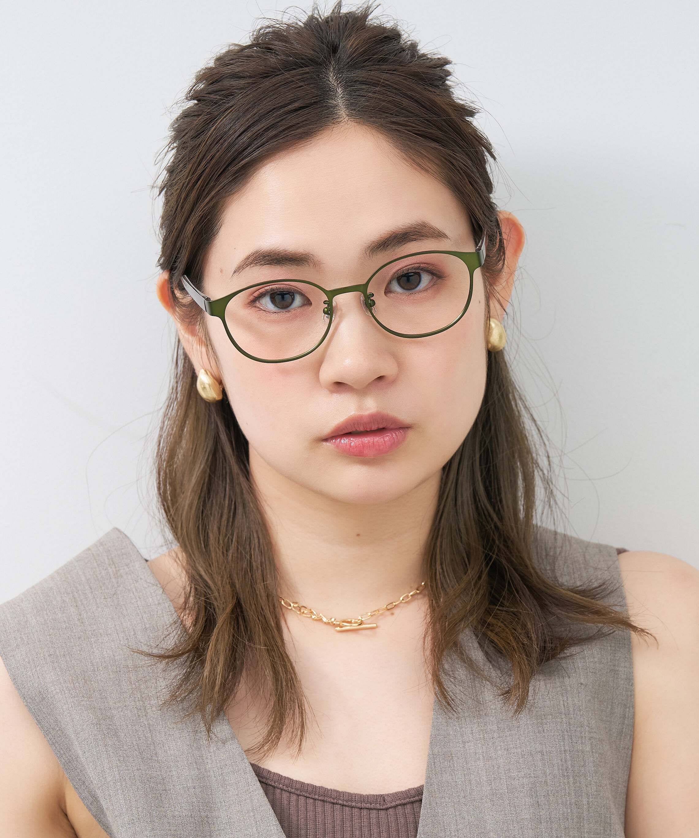  「ボストン型 大きめサイズ メガネ｜小顔効果 メタル&times;プラスチック 黒縁 レオパード柄 レンズ交換券付き」|メガネ|