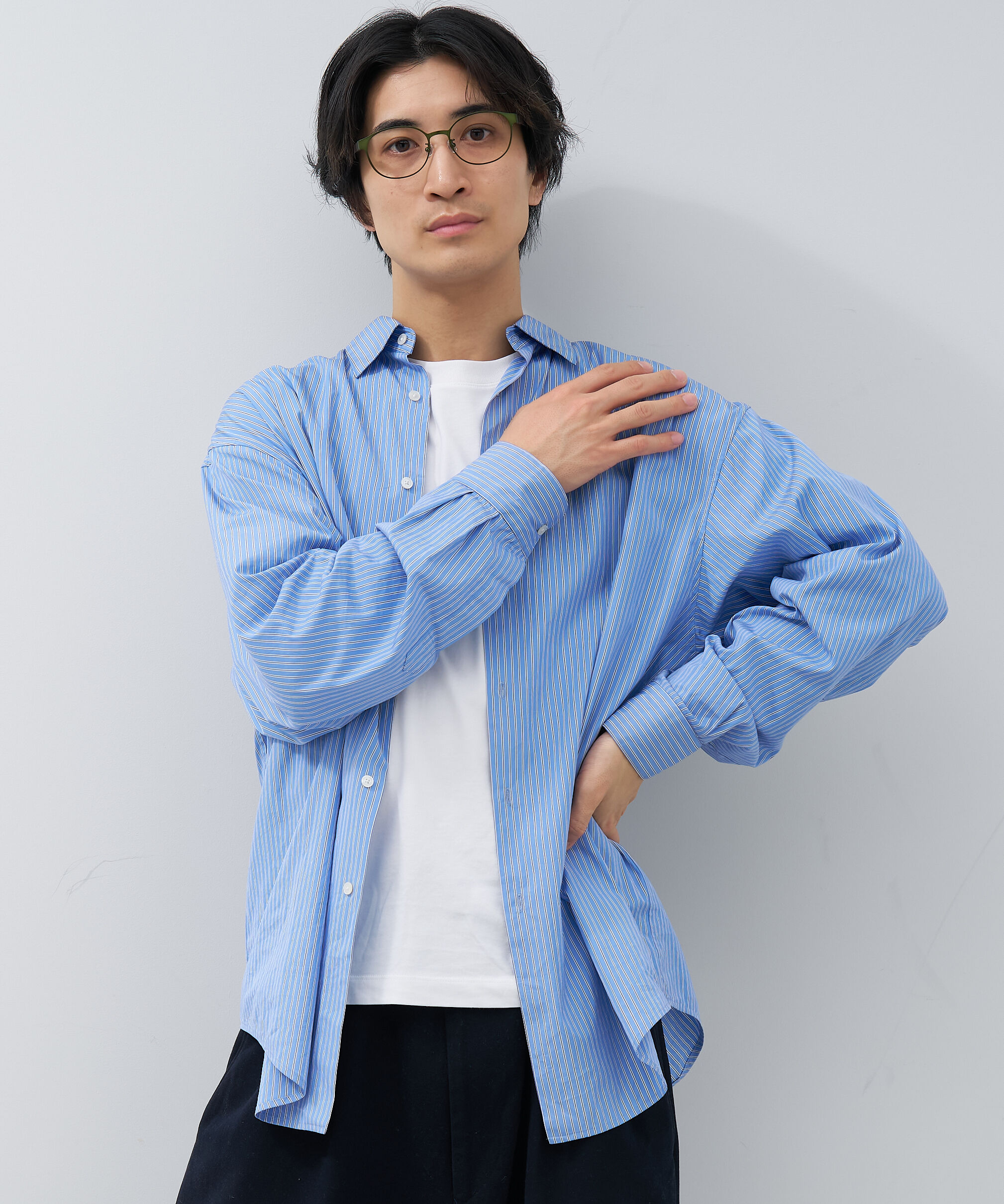  「ボストン型 大きめサイズ メガネ｜小顔効果 メタル&times;プラスチック 黒縁 レオパード柄 レンズ交換券付き」|メガネ|