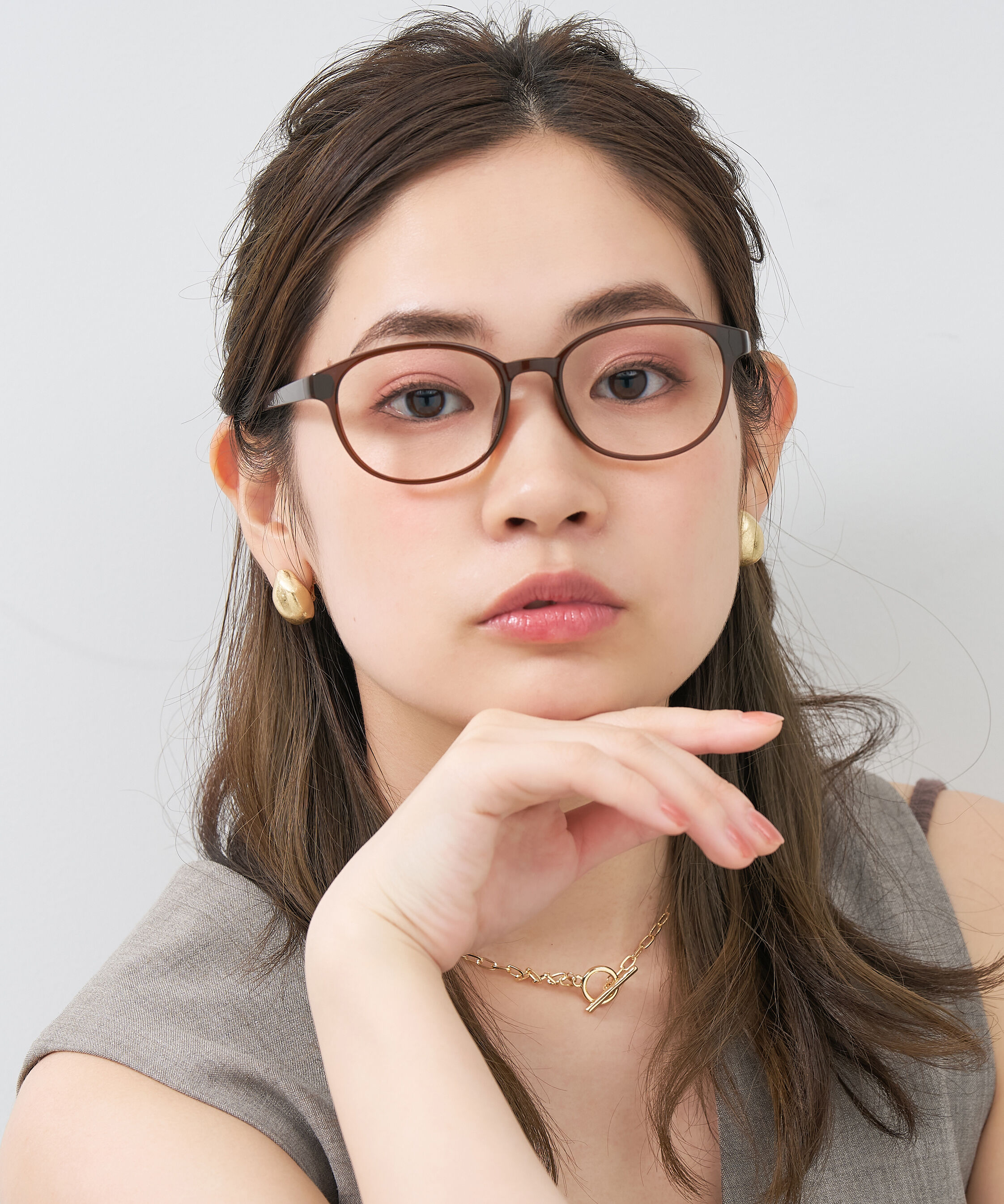  「ウェリントン型 メガネ｜ フィット感抜群 黒縁 レオパード柄 レンズ交換券付き」|メガネ|ブラウン系その他1