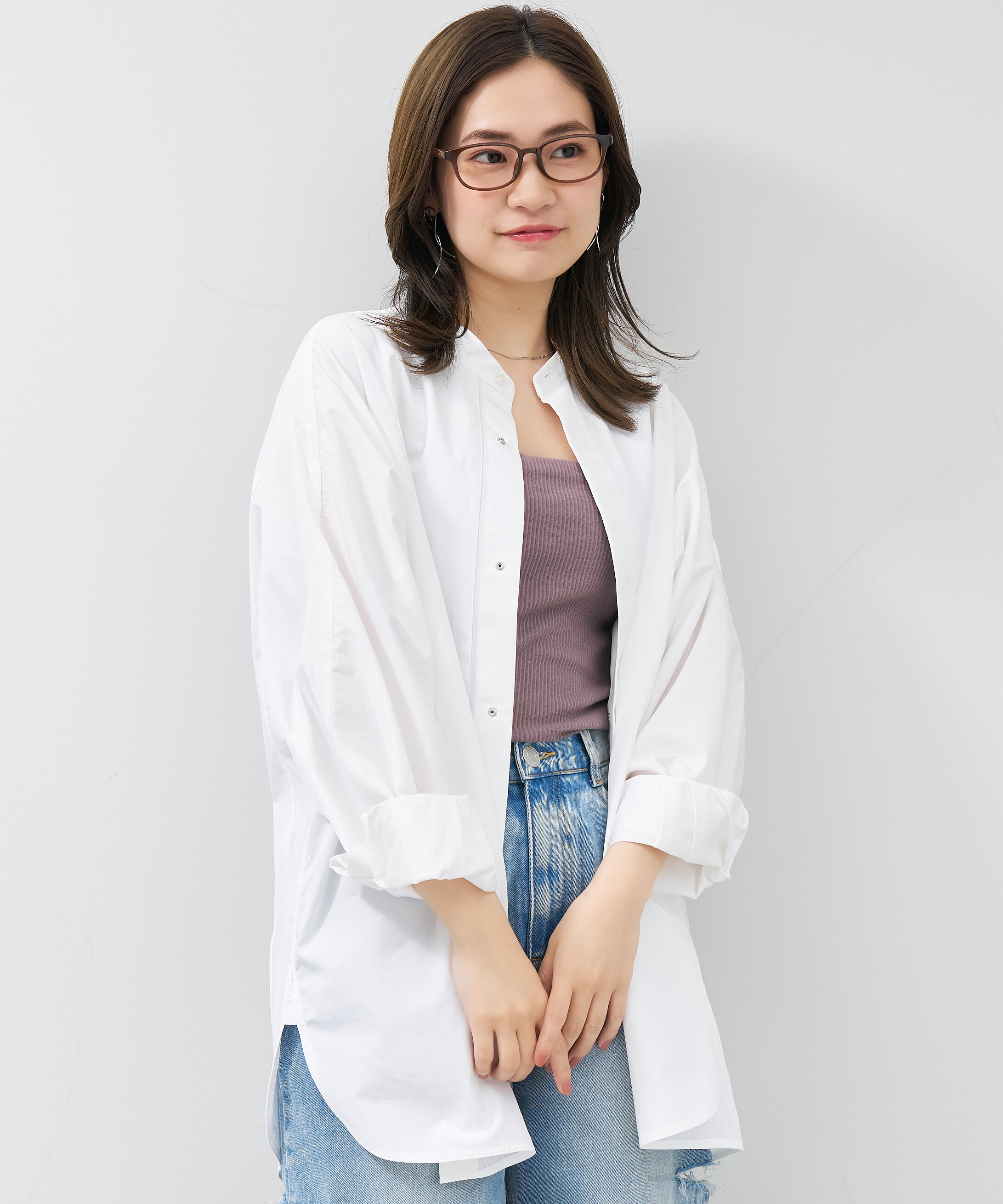  「【アウトレット価格】ウェリントン型 メガネ｜黒縁 クリア ストライプ レンズ交換券付き」|メガネ|