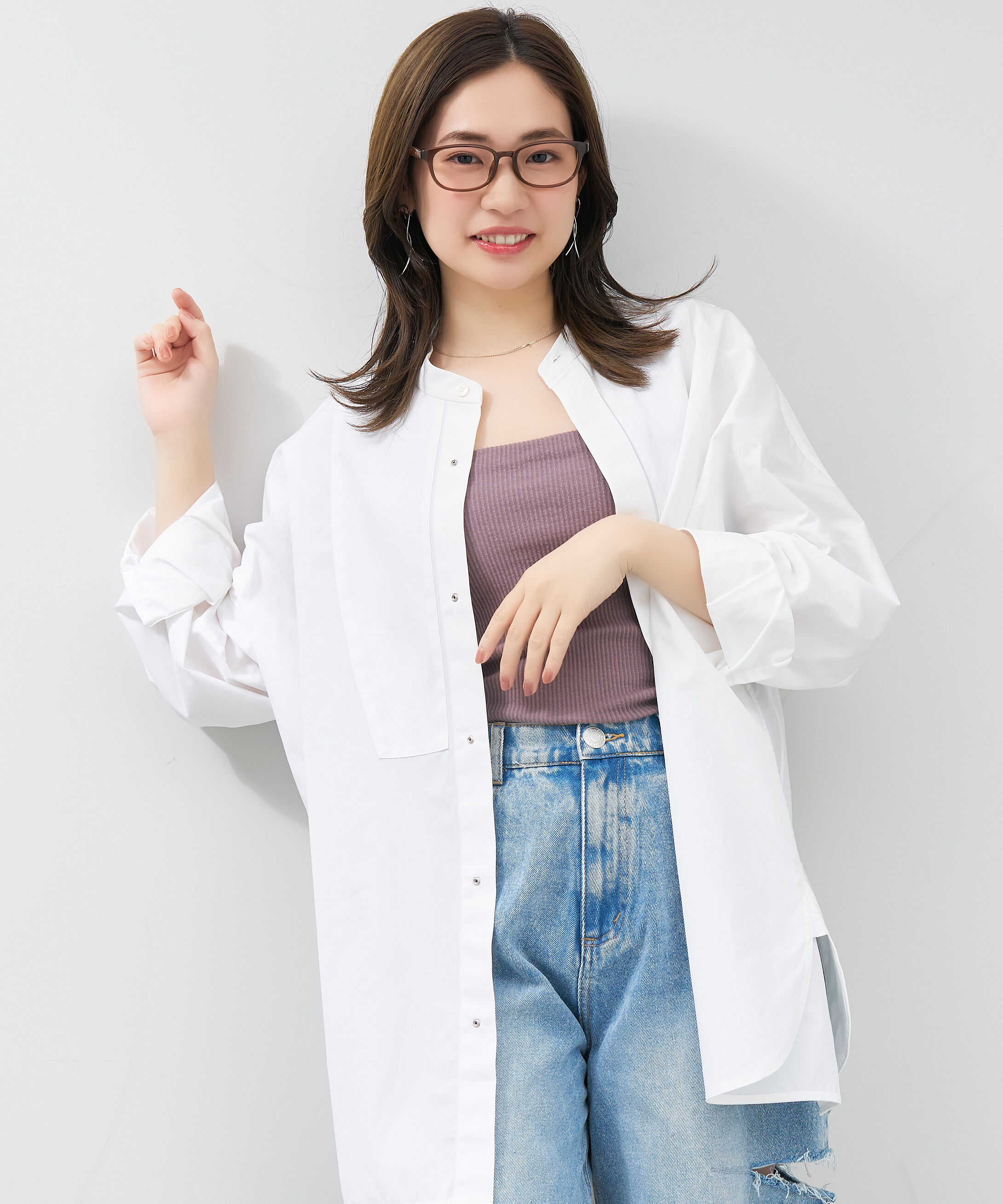  「【アウトレット価格】ウェリントン型 メガネ｜黒縁 クリア ストライプ レンズ交換券付き」|メガネ|