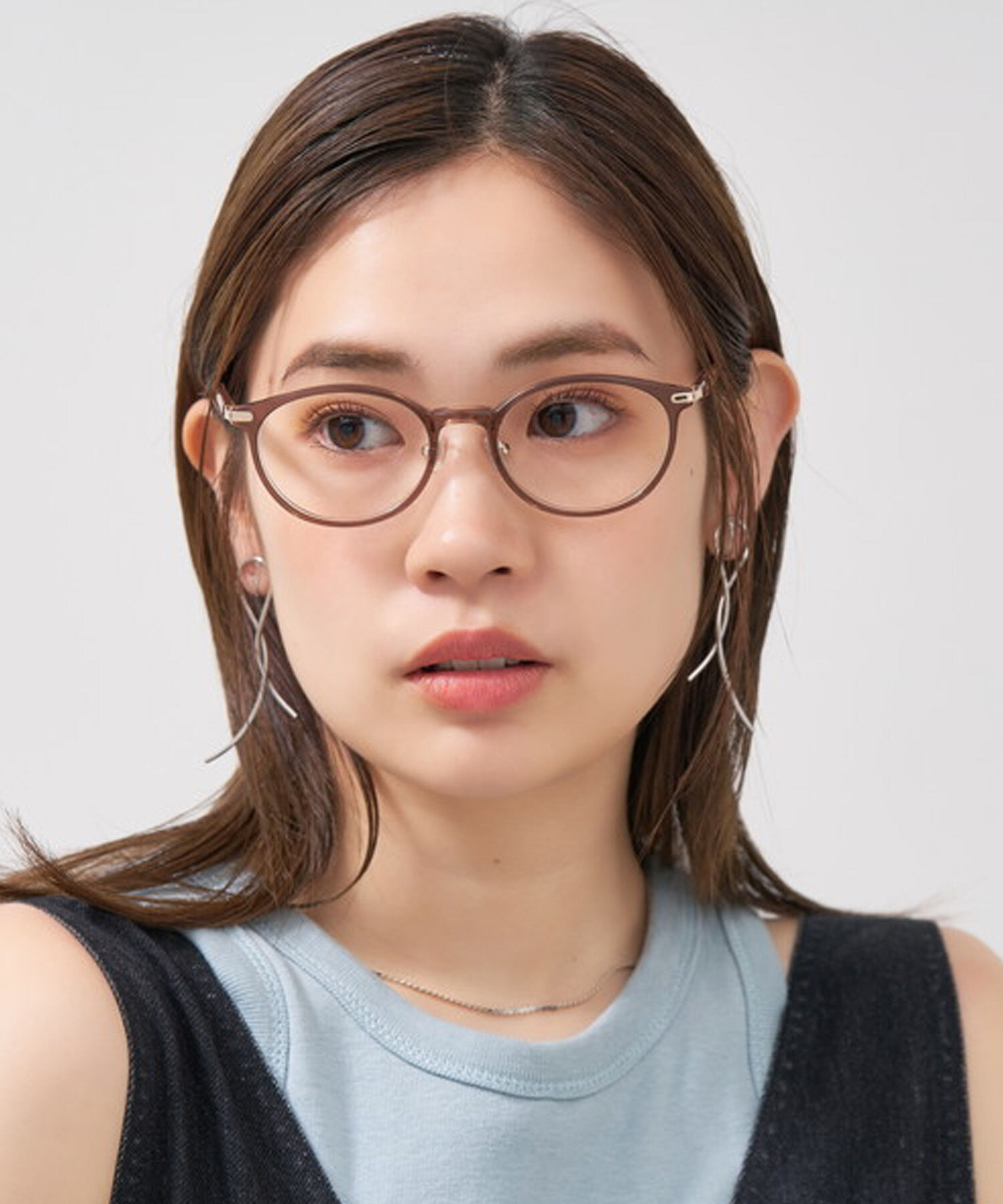  「オーバル型 メガネ｜上品で高級感のある 大人可愛いメガネ フェミニン レンズ交換券付き STANDARD MUSE」|メガネ|ブラウン系その他1