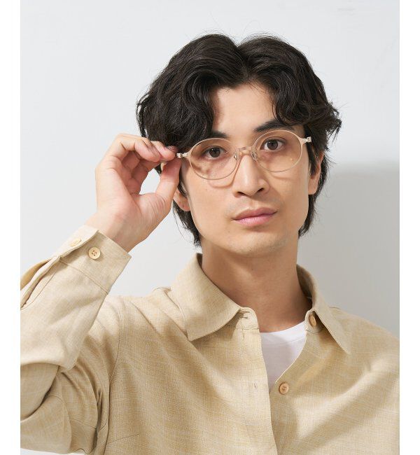  「ラウンド型 メガネ│メタル ズレ落ち防止 レザー調のラバーテンプル｜ レンズ交換券付」|メガネ|