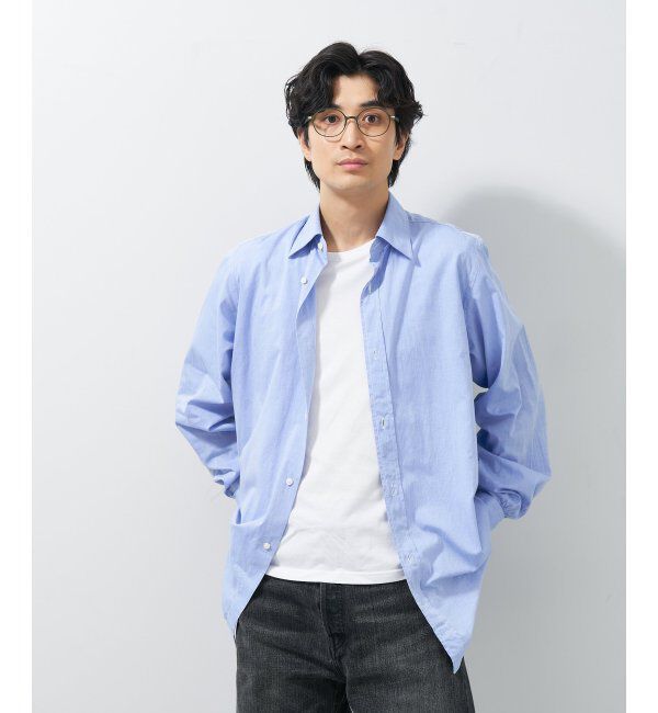  「ラウンド型 メガネ│メタル ズレ落ち防止 レザー調のラバーテンプル｜ レンズ交換券付」|メガネ|薄オリーブ1