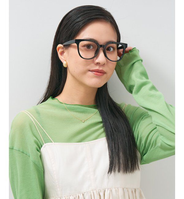  「ウェリントン型 メガネ│大きめ プラスチックフレーム│小顔効果 ビッグシェイプ｜ レンズ交換券付」|メガネ|
